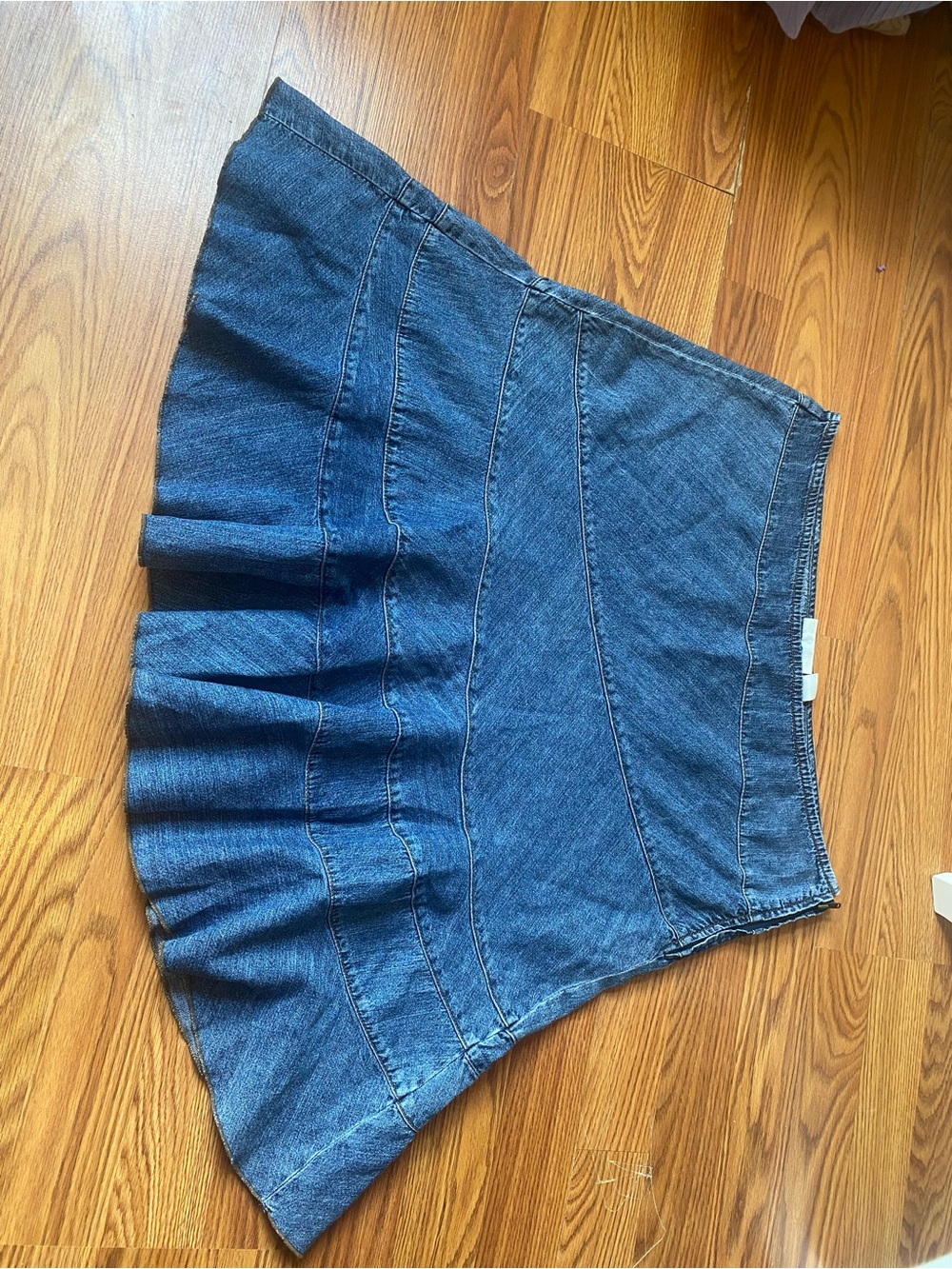 DKNY Dark Blue Denim Skater Skirt